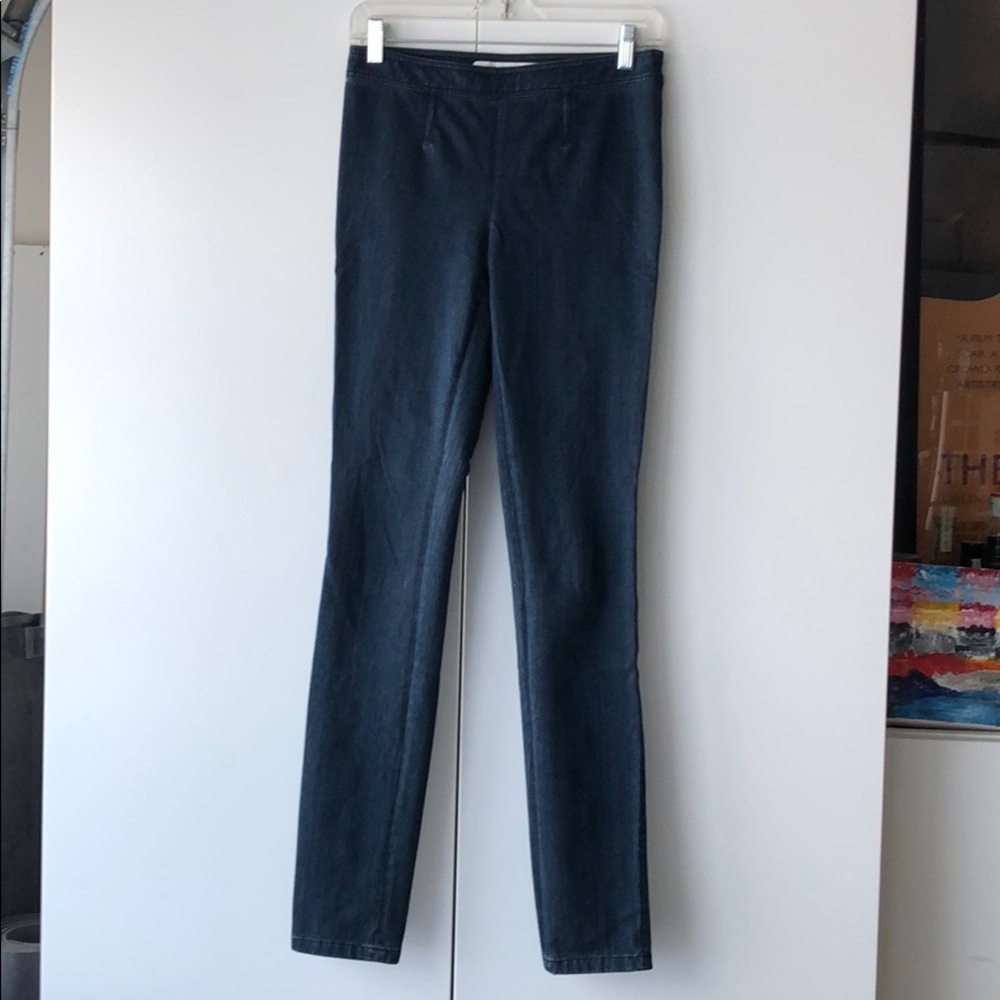 EUC DVF Dark Wash Skinny Jean, Side Zip, Size 2